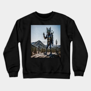 robotic cat saying hi Crewneck Sweatshirt